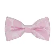 Paisley Bow Ties for Men Kids, Classic Adjustable Pre-Tied Bowties Large Pink