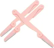 minkissy Pcs Stainless Steel Eyebrow Razor Portable Foldable Abs Makeup Tool Non-slip Clean for Travel Women Girls