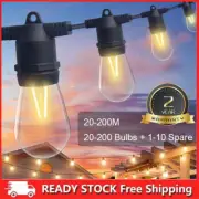 20-200M Connectable LED Festoon String Lights Christmas Wedding Patio Party Lamp
