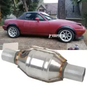 Chrome 2" Inlet/Outlet Catalytic Converter Weld-On For Mazda Miata 1.6L 90-93 (for: Mazda)