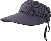 [Generic] Sun Visor Hat for Women Wide Brim Sun Beach Visor Cap Protection Ponytail Hats for Sports Beach Golf Tennis Hiking