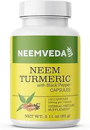 Neemveda Neem Turmeric Capsules with Black Pepper 120 Veg Capsules