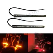 220mm Amber Red Sequential LED Fork Turn Signal DRL Strip Light For Motorcycle