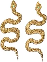 FONDOTIN 2pcs Rhinestone Snake Patches Stylish Snake Shape Appliques for DIY Crafts Clothing Hats Bags Creative Bling Decor for Fashion Enthusiasts