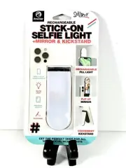 Newest Premier Self Shot Rechargable Stick On Selfie Light, w Mirror & Kickstand