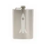 Model Rocket Ship #3 - Rocketry Hobby Launch Engine Fins-8 oz etched flask