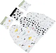 Vaguelly 3Sets Swaddle Wrap with Hat Soft Cotton Newborn Receiving Blanket Breathable Multiuse Sleep Sack for Boys Essentials for Spring Autumn