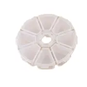 13 PCS Round 8 Slots Plastic Box Organizer Storage Container for Crystal Jewelry Earring Small Accessories(White)