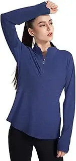 [VAUTE] Women's UPF 50+ Quarter Zip Pullover Sun Shirts Long Sleeve UV Protection Shirt Quick Dry Lightweight Outdoor Tops