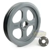 Cast Iron 10.75" Dual Groove Pulley Belt B Section 5L with 7/8" Sheave Bushing
