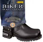 Harley-Davidson Boot 6" Flaming Skull Motorcycle Boot Straps