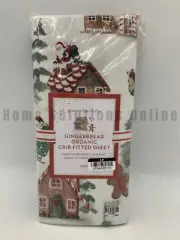 Pottery Barn Baby Gingerbread Organic Percale Crib Fitted Sheet Multi #8962C