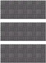 Decking Tiles 30 pcs Grey Wash, 30x30 cm, Solid Acacia Wood, Interlocking, Weather Resistant, Outdoor Patio Flooring, Non-Skid, Easy Installation