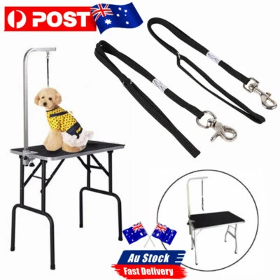 Adjustable Pet Dog Grooming Table Arm Bath Restraint Rope Harness Noose Loop
