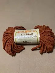 Polytex 6mm Braid Macrame Cord, Brown Rust, 50yd