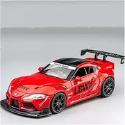 Scale Finished Model Car 1:22 for Toyota Supra Sports Car Alloy Diecast Simulation Car Model Collectibles Vehicle Present Die-cast Vehicle(Red)
