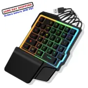 NEW Premium Mini Single Handed Gaming Keyboard RGB Led Backlit USB Wired 35 Key