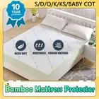 All Size Fully Fitted Waterproof Bamboo Mattress Protector Cover Topper Underlay