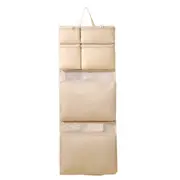 8 Compartments Portable Hanging Storage Organizer with Handle for Travel-Beige