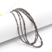 Loose Natural Raw Uncut Dark Grey Diamond Beads Rough for Custom Jewelry
