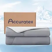 ACCURATEX Cooling Comforter Queen Size,Q-Max > 0.45 Arc-Chill Cooling Blanket, Lightweight Cool Blankets for Hot Sleepers and Night Sweats, Silky Soft Breathable Summer Cool Comforter,Grey(228x228)