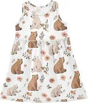 [Caihoyu] Girl Tank Dresses Toddler Soft Spring Dresses Summer Active Playwear, Multicolor14, 8 Years