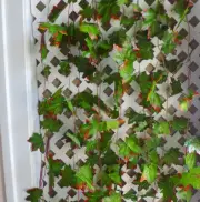 2 pcs (98" each) Autumn Maple Leaf Vines Artificial Ivy Garland Wall Decoration