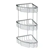 WS Bath Collections Filo 50033 20.1" Triple Shower Basket - Chrome