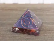 SMALL (25-30mm) RED TIGER EYE COIL ORGONE GEMSTONE PYRAMID ORGONITE