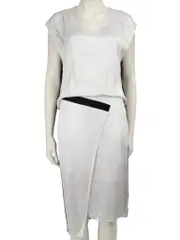 Black & White Drop Waist Sheath Dress