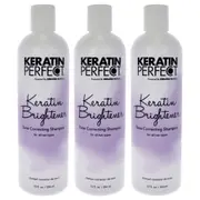 Keratin Brightener Shampoo by Keratin Perfect for Unisex - 12 oz Shampoo - Pack of 3