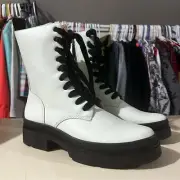 Frye Women's Chloe Combat Boots White 9M NEW