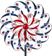 Large Wind Spinner Metal Patriotic Sculpture Outdoor Yard Art Garden Patio Decor