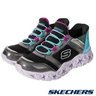 SKECHERS GALAXY LIGHTS 童鞋 大童 慢跑 燈鞋 瞬穿舒適科技 黑水藍303701LBKMT