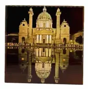 St. Charles Vienna Austria Ceramic Tile Trivet Coaster Travel Souvenir 4" x 4"