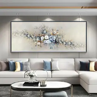 壁畫 牡丹純手繪油畫花卉壁畫現代簡約客廳背景墻裝飾畫輕奢臥室掛畫