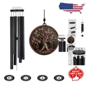 Vintage Black 46-Inch Wind Chimes - Perfect Sympathy Gift with Deep Resonance