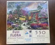 Vintage Asian Garden Jigsaw Puzzle FUJI FLORA Panda Bears NEW