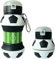 Marakruki Collapsible Water Bottle for Kids&Adults, Cute Silicone Drink Bottle, Foldable Water Bottle, Collapsible Water Bottle, Travel Bottle, Outdoor Foldable Bottle with D-hook(Mini-Football)