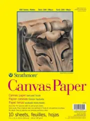 Strathmore 300 Series Canvas Paper Pad, Glue Bound, 9X12 Inches, 10 Sheets (115L