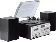 Home Entertainment Stereo System Turntable Cassette Recorder USB CD Bluetooth