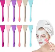 Tavvke 12 Pcs Face Mask Brushes, Double Ended Silicone Applicators for Facial Masks, Brushes for Mud Mask Application, DIY Mask Mixing & Sampling Tool, Soft and Hygienic Spatula for Skin Care