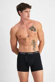 [Bonds] Bonds Men's Guyfront Luxe Mid Trunk in Nu Black Size: Small, Viscose S Nu Black