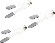 MAGICLULU 3Pcs Stainless Steel Toothed Ice Tongs Food Serving Clip for Ice Cubes Sugar Cubes and More Resistant Kitchen Essential for Parties and Buffets
