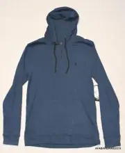 Men's Volcom Wallace Long Sleeve Hooded Thermal Shirt Hoodie Blue