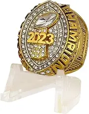 2023 Gold Tone Fantasy Football Championship Trophy Ring, Award for Fantasy Football League Winner