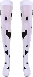 [KESYOO] 1 Pair Cow Print Stockings Lovely Over-the-knee Socks Thigh High Socks Warm Socks for High Tube Knee Socks Nylon Stocking Tube Stockings Slippers Aldult White Child Boot Socks