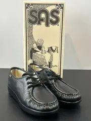 SAS Women's US 6W Siesta Lace Up Comfort Loafer Black #0038-020