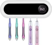 ILIKEPOW Electric LED UV Toothbrush Holder Sterilizer Wall Mounted 5 Brush Holder Digital Display USB Rechargeable