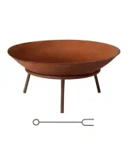 Grillz 56cm Fire Pit Iron Rustic Bowl Outdoor